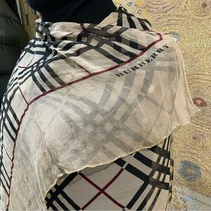 Burberry Cream and Black Checkered Wrap  74x23 inches
